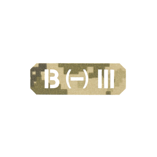 Нашивка на липучці Dozen Velcro Blood Group Patch (B - III) "Pixel MM14" (2,5 * 7,5 см) 2914950062521 фото