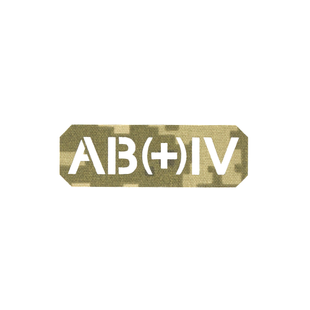Нашивка на липучці Dozen Velcro Blood Group Patch (AB + IV) "Pixel MM14" (2,5 * 7,5 см) 2914950062538 фото