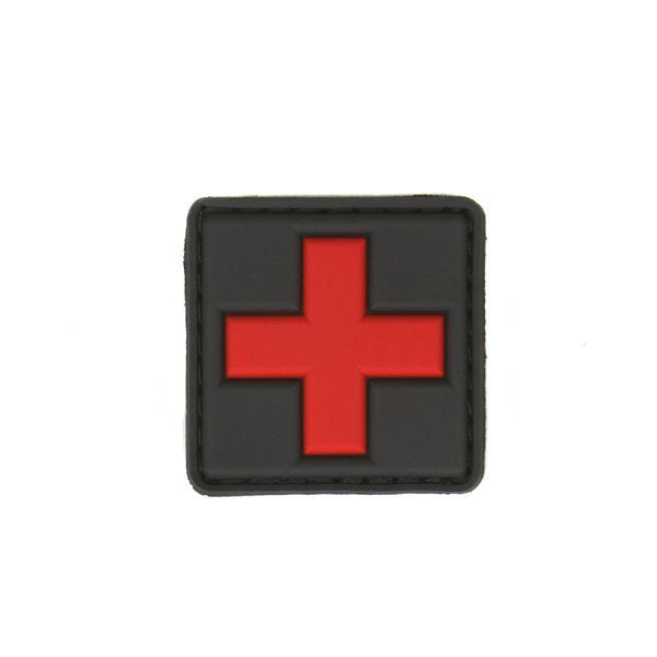 Нашивка на липучці Dozen Velkro Medical Patch "Black/Red" (4 * 4 см) 2914950060565 фото
