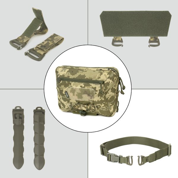 Cумка-напашник зі з'ємним ременем Dozen Front Pouch For Ballistic Protection - Universal (Strap) "Pixel MM14" DFPUS14 фото