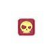 Нашивка на липучке Dozen Velcro Skull Mini Square Patch "Red/White" (2 * 2 см) 2914950059774 фото 2