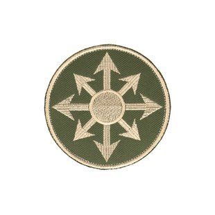 Нашивка на липучке Dozen Velcro Round Patch "Chaos Star - Olive" (8 * 8 см) 2914950061715 фото