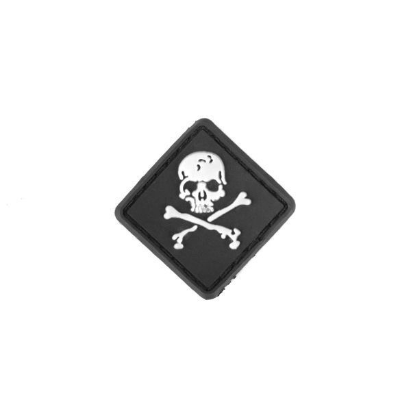 Нашивка на липучці Dozen Velcro Skull Mini Rhomb Patch "Black/White" (2,5 * 2,5 см) 2914950060305 фото