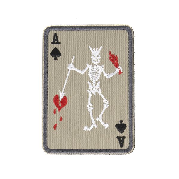 Нашивка на липучке Dozen Velcro Ace Of Spades Patch - Black Beard Flag "Coyote" (7 * 10 см) 2914950060398 фото