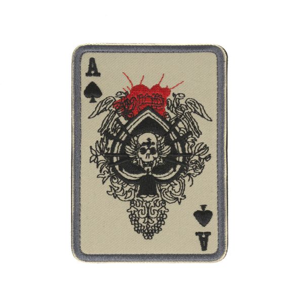 Нашивка на липучке Dozen Velcro Ace Of Spades Patch - EMBL "Coyote" (7 * 10 см) 2914950060367 фото