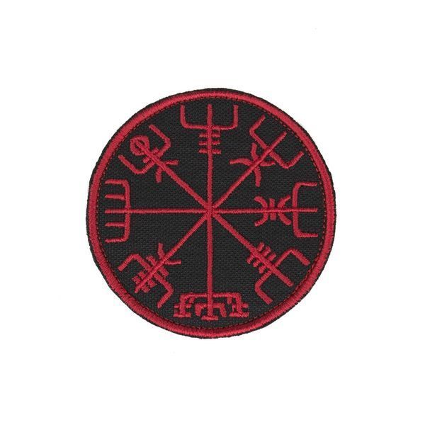 Нашивка на липучке Dozen Velcro Round Patch "Viking Compass/Компас Викингов - Black/Red" (7 * 7 см) 2914950060831 фото