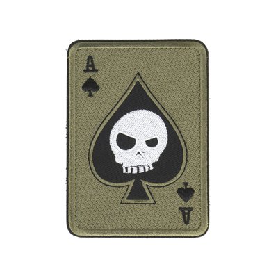 Нашивка на липучці Dozen Velcro Ace Of Spades Patch — Skull "Olive" (7 * 10 см) 2914950060350 фото