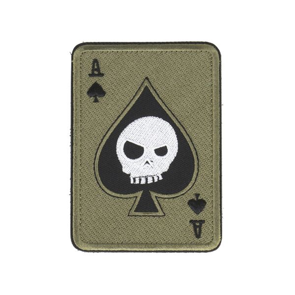 Нашивка на липучці Dozen Velcro Ace Of Spades Patch — Skull "Olive" (7 * 10 см) 2914950060350 фото