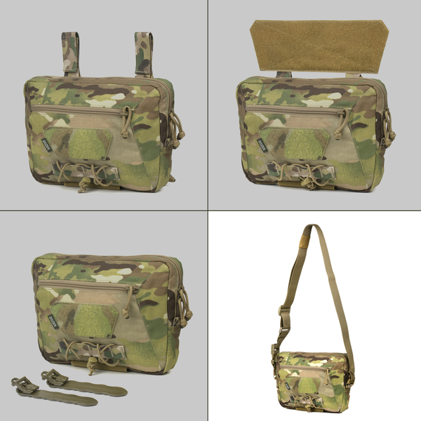 Сумка-напашник зі з'ємним ременем Dozen Front Pouch For Ballistic Protection - Universal (Strap) "Multicam" DFPFBPMc-Strap фото