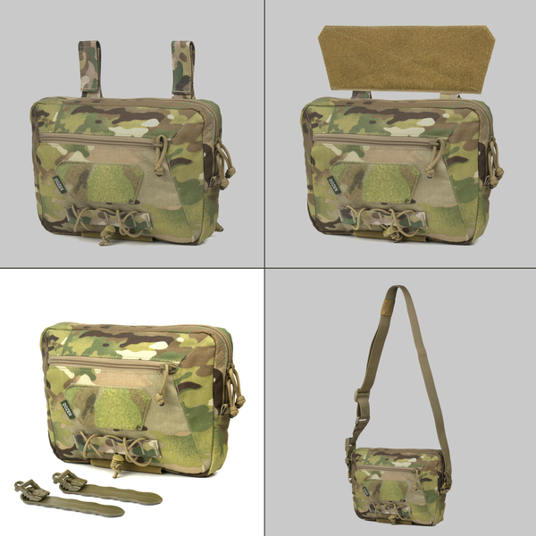 Сумка-напашник с клипсами Dozen Front Pouch For Ballistic Protection - Universal (Clips) "MultiCam" DFPFBPMc-Clips фото