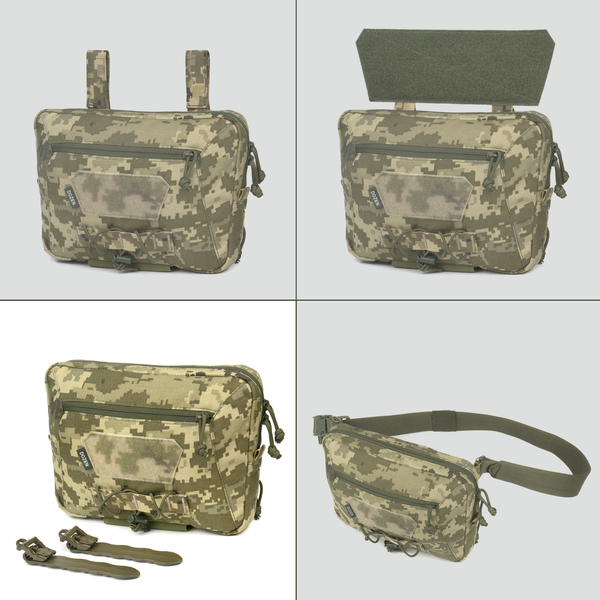 Сумка-напашник с клипсами Dozen Front Pouch For Ballistic Protection - Universal (Clips) "Pixel MM14" без пакета DFPUC14-Clips фото
