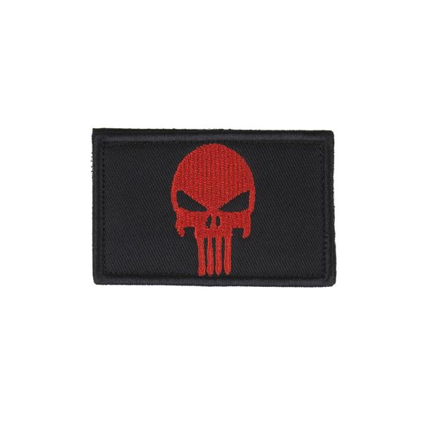 Нашивка на липучці Dozen Velcro Skull Patch "Black/Red" (8 * 5 см) 2914950059767 фото