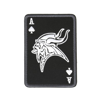 Нашивка на липучке Dozen Velcro Ace Of Spades Patch - Viking "Black" (7 * 10 см) 2914950060534 фото