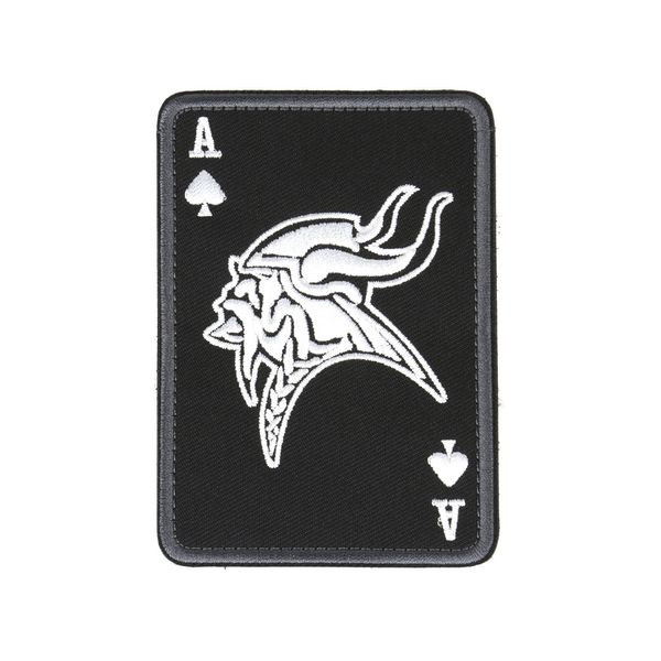 Нашивка на липучці Dozen Velcro Ace Of Spades Patch - Viking "Black" (7 * 10 см) 2914950060534 фото