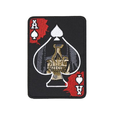 Нашивка на липучці Dozen Velcro Ace Of Spades Patch - Skull Face "Black" (7 * 10 см) 2914950060541 фото