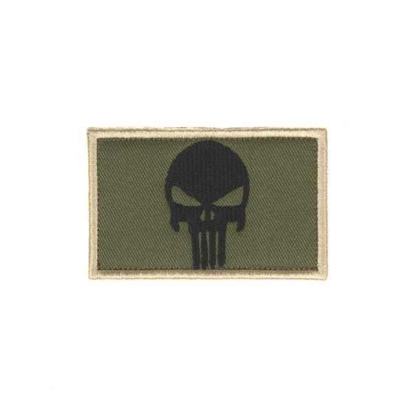 Нашивка на липучке Dozen Velcro Skull Patch "Olive" (8 * 5 см) 2914950060640 фото