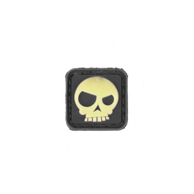 Нашивка на липучці Dozen Velcro Skull Mini Square Patch "Black/White" (2 * 2 см) 2914950059866 фото