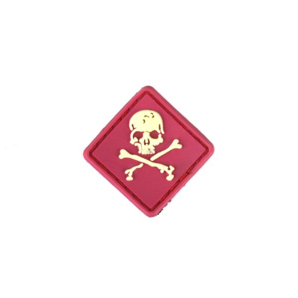 Нашивка на липучці Dozen Velcro Skull Mini Rhomb Patch "Red/White" (2,5 * 2,5 см) 2914950060497 фото