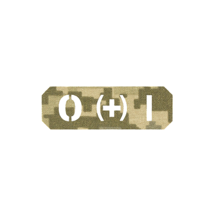 Нашивка на липучці Dozen Velcro Blood Group Patch (O + I) "Pixel MM14" (2,5 * 7,5 см) 2914950062477 фото