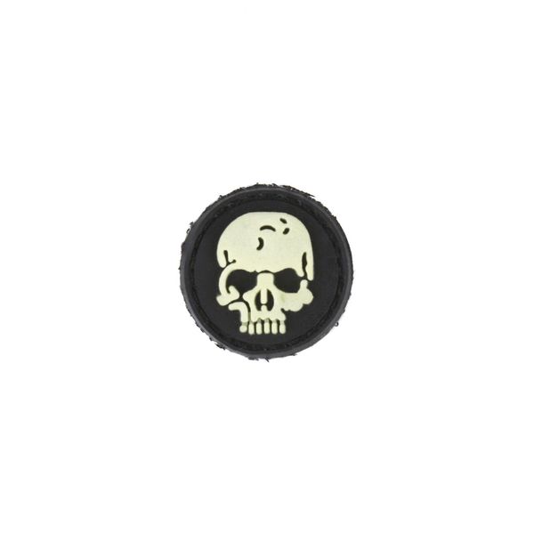 Нашивка на липучці Dozen Velcro Skull Mini Round Patch "Black/White" (2,5 см) 2914950060299 фото