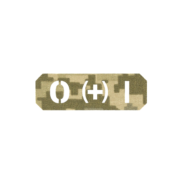 Нашивка на липучці Dozen Velcro Blood Group Patch (O + I) "Pixel MM14" (2,5 * 7,5 см) 2914950062477 фото